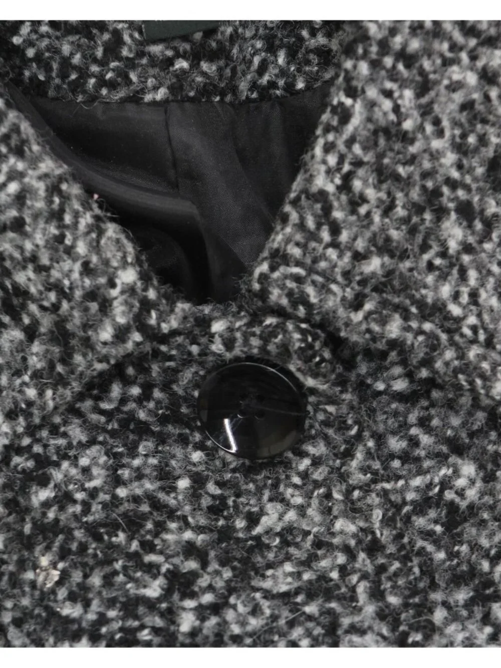 London Fog Textured Button-Front Short Jacket Black / Gray Multi 1X - Picture 6 of 8